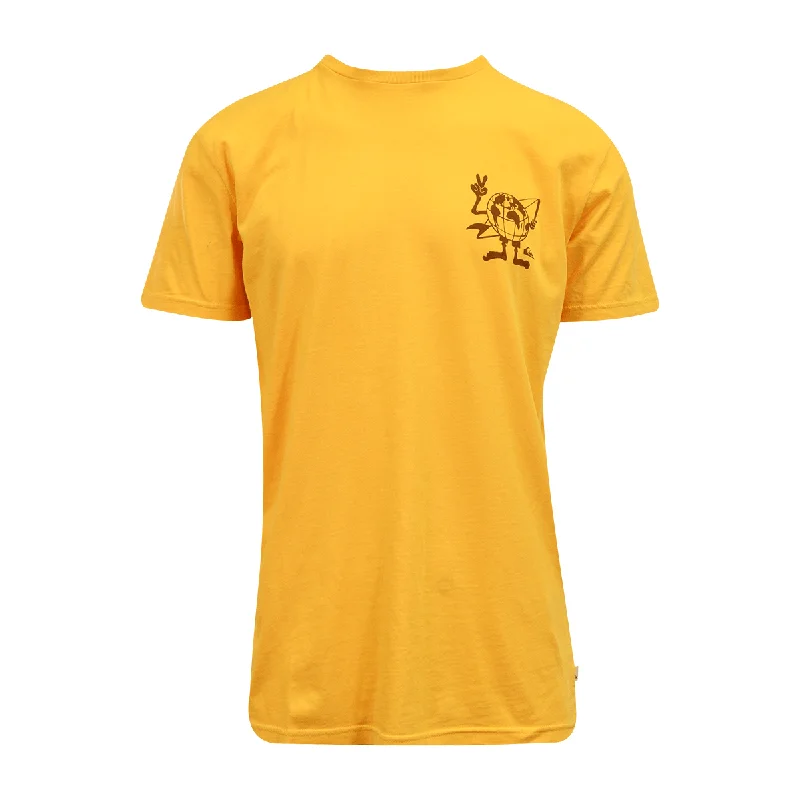 Quiksilver Men's T-Shirt Golden Yellow World Peace Graphic S/S (S11)