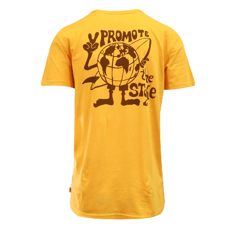 Quiksilver Men's T-Shirt Golden Yellow World Peace Graphic S/S (S11)