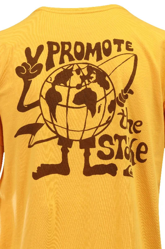 Quiksilver Men's T-Shirt Golden Yellow World Peace Graphic S/S (S11)