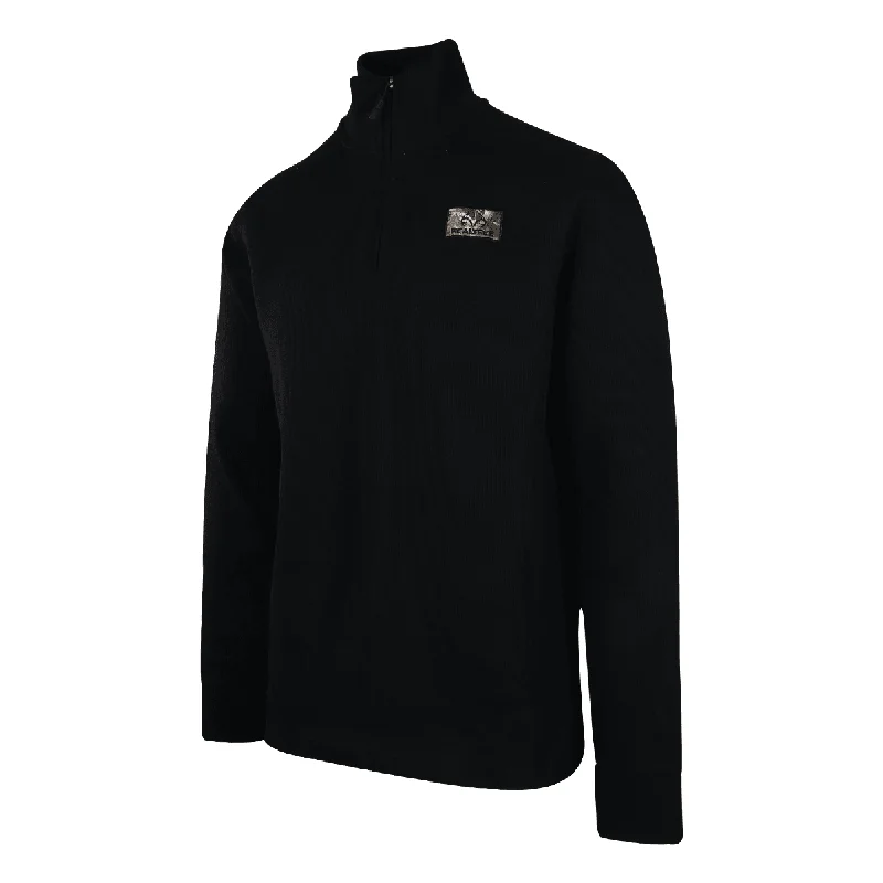 Realtree Men's Sweater Charcoal Black Mock Neck Long Sleeve (S03)