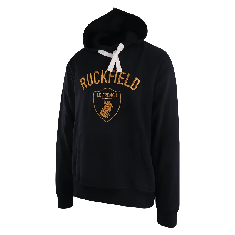 Ruckfield Men's Hoodie Bleu Marine Yellow Drawstring Long Sleeve (S03)