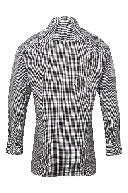 Artisan Collection Mens Microcheck Gingham Long Sleeve Button Down Shirt - Black/White