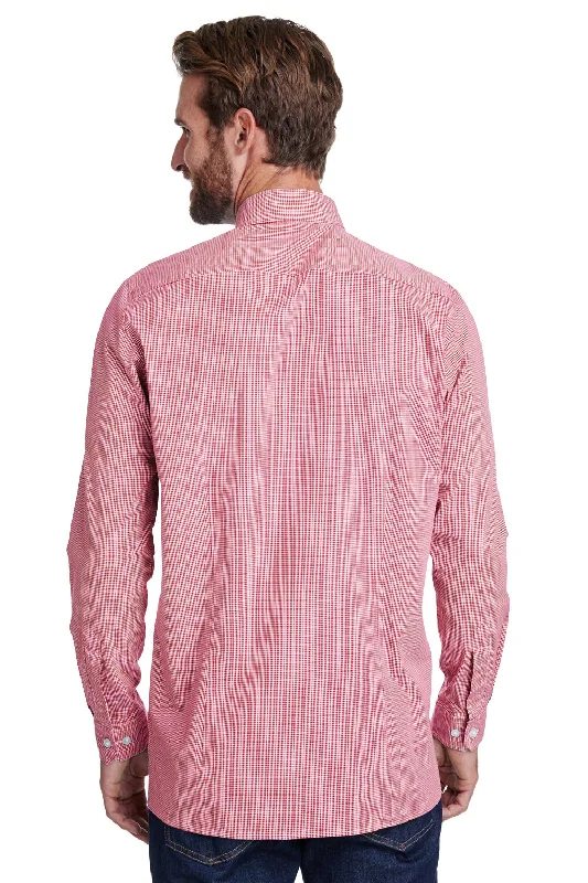 Artisan Collection Mens Microcheck Gingham Long Sleeve Button Down Shirt - Red/White