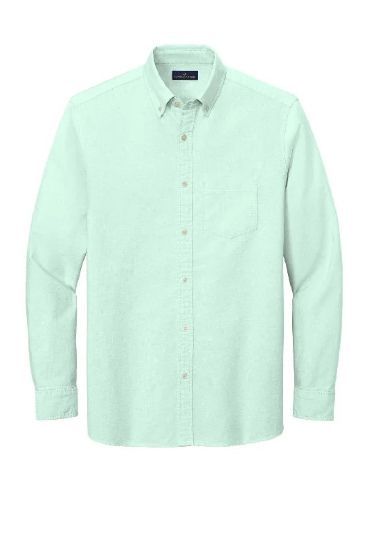 Brooks Brothers Mens Casual Oxford Long Sleeve Button Down Shirt w/ Pocket - Soft Mint Green