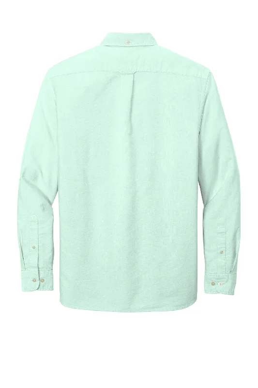 Brooks Brothers Mens Casual Oxford Long Sleeve Button Down Shirt w/ Pocket - Soft Mint Green