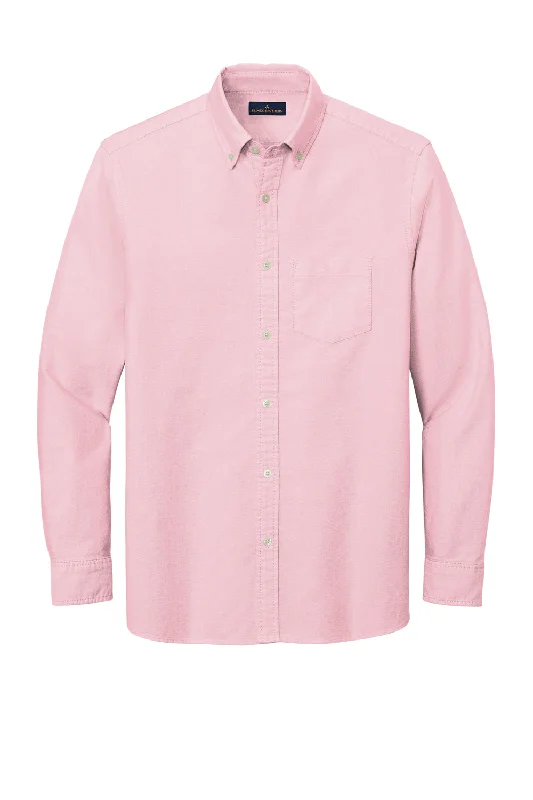 Brooks Brothers Mens Casual Oxford Long Sleeve Button Down Shirt w/ Pocket - Soft Pink