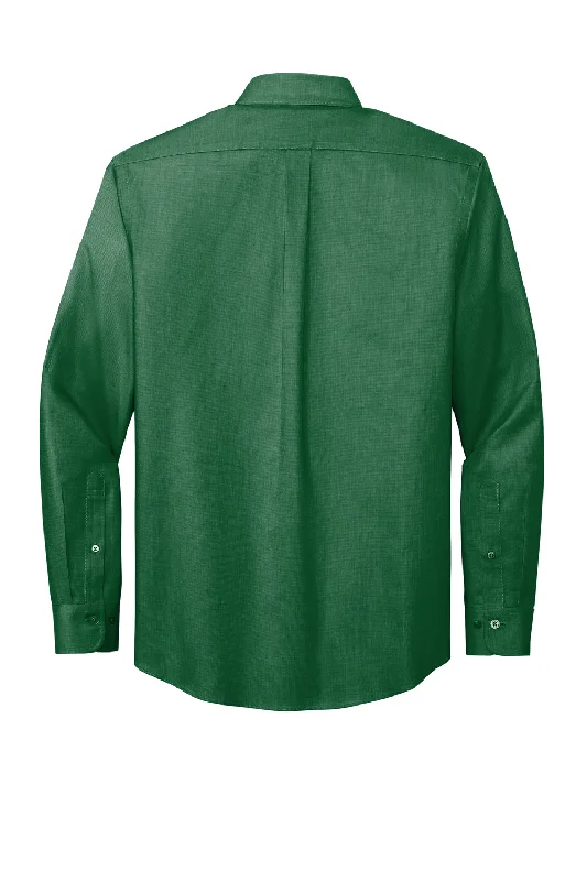 Brooks Brothers Mens Wrinkle Resistant Nailhead Long Sleeve Button Down Shirt w/ Pocket - Club Green