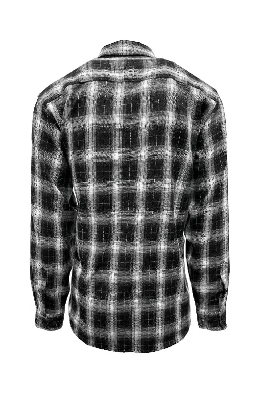 Burnside Mens Perfect Flannel Long Sleeve Button Down Shirt w/ Double Pockets - Black/White