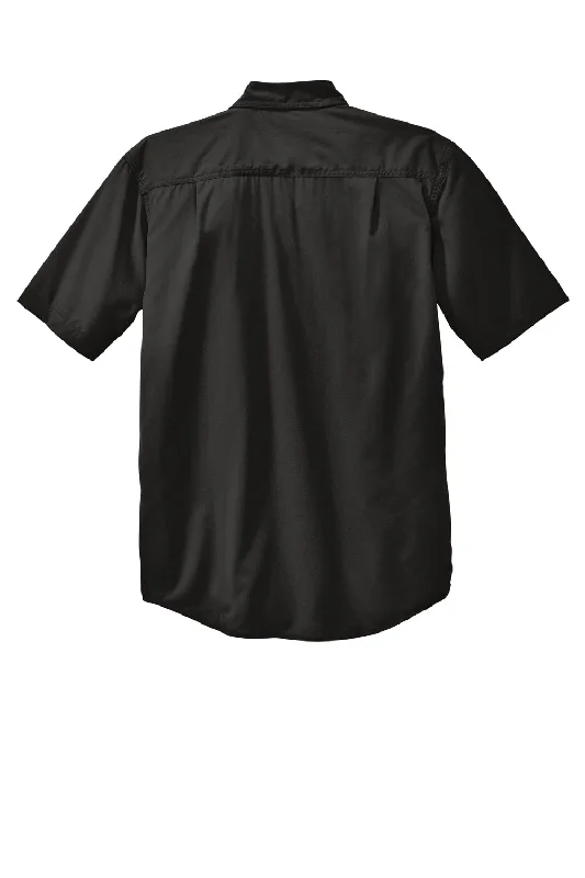 Carhartt Mens Force Moisture Wicking Short Sleeve Button Down Shirt w/ Double Pockets - Black