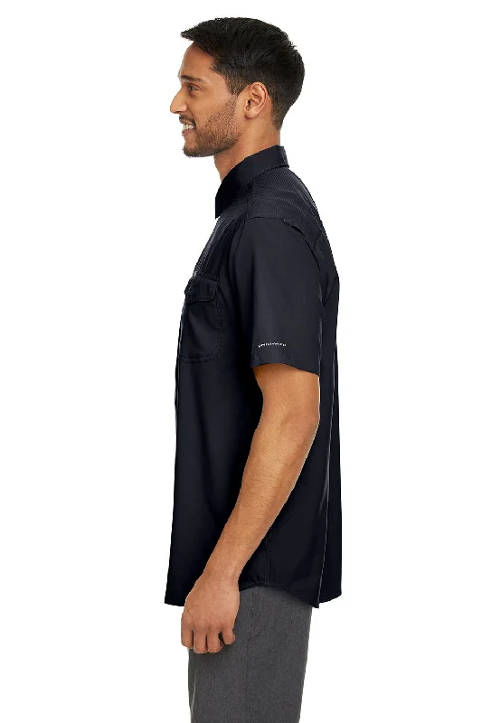 Columbia Mens Utilizer II Moisture Wicking Short Sleeve Button Down Shirt w/ Double Pockets - Black