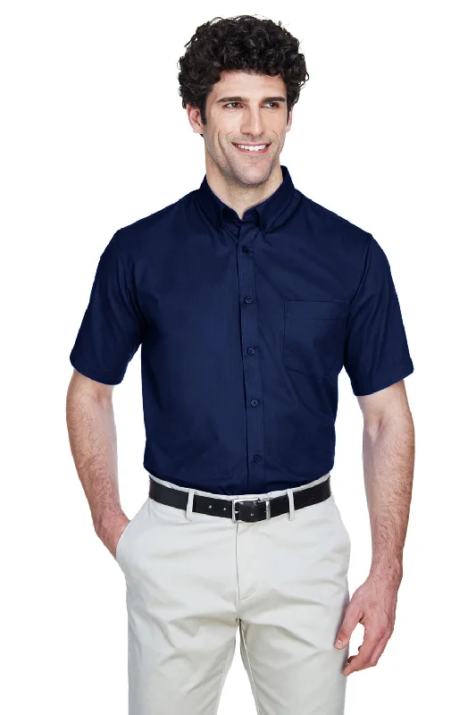 Core 365 Mens Optimum UV Protection Short Sleeve Button Down Shirt w/ Pocket - Classic Navy Blue