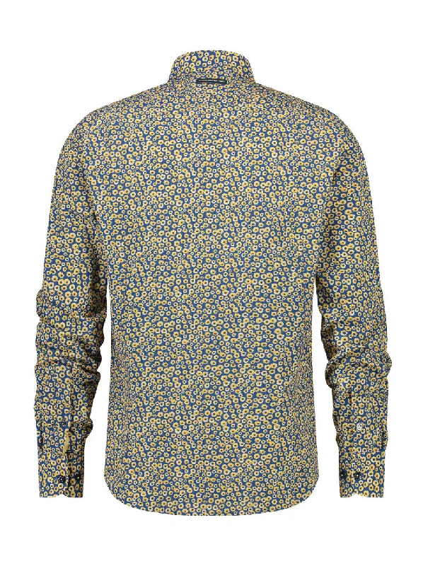 A Fish Named Fred - Minimal Flower Shirt - Navy/Yellow