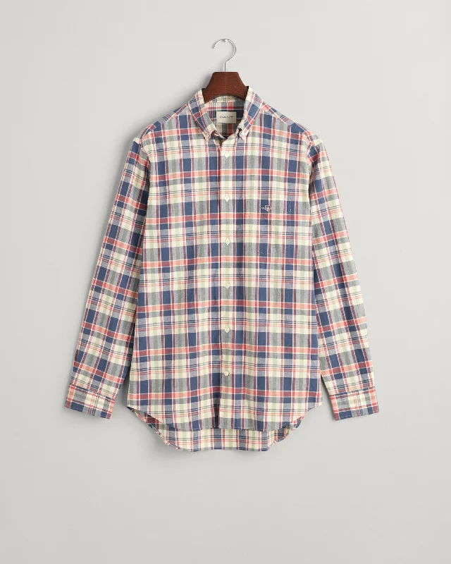 GANT - Cotton Linen Shirt - Check - Dusty Blue Sea