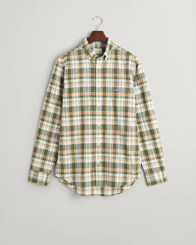 GANT - Cotton Linen Shirt - Check - Pine Green