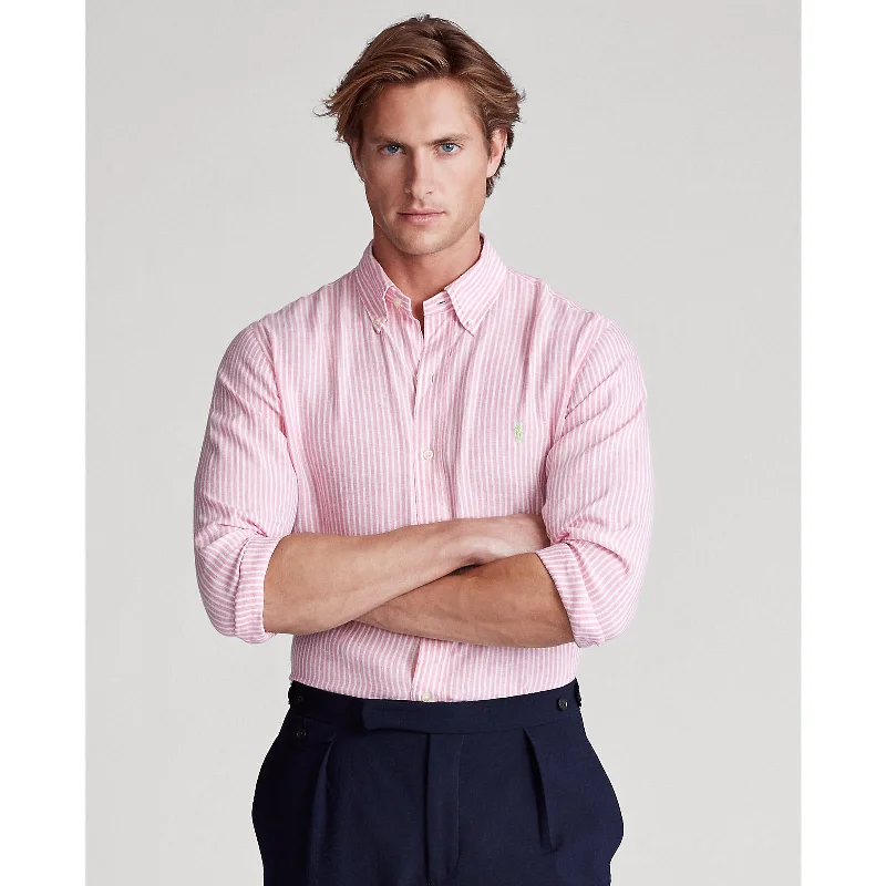 Polo Ralph Lauren - Linen Shirt -  Stripe - Pink & White