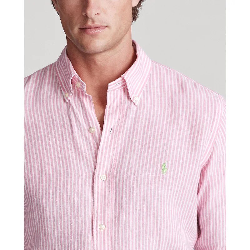 Polo Ralph Lauren - Linen Shirt -  Stripe - Pink & White