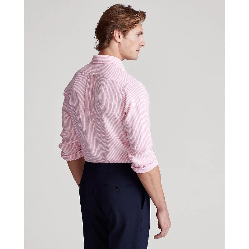 Polo Ralph Lauren - Linen Shirt -  Stripe - Pink & White