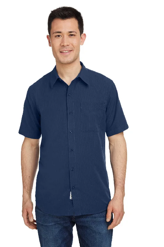 Marmot Mens Aerobora Short Sleeve Button Down Shirt w/ Pocket - Arctic Navy Blue