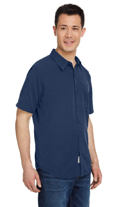 Marmot Mens Aerobora Short Sleeve Button Down Shirt w/ Pocket - Arctic Navy Blue