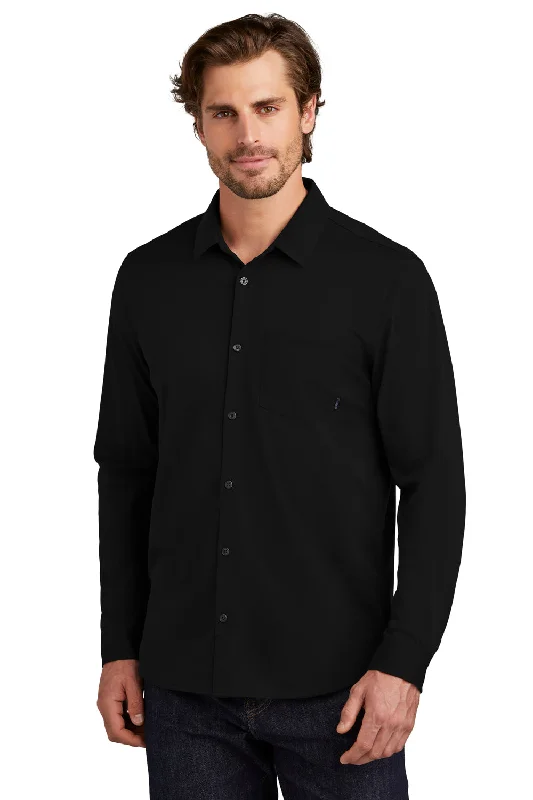 Ogio Mens Extend Long Sleeve Button Down Shirt w/ Pocket - Blacktop