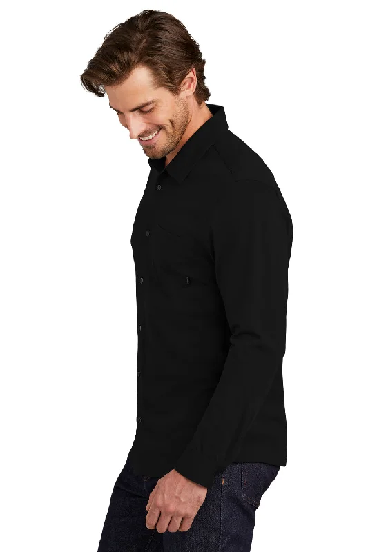 Ogio Mens Extend Long Sleeve Button Down Shirt w/ Pocket - Blacktop