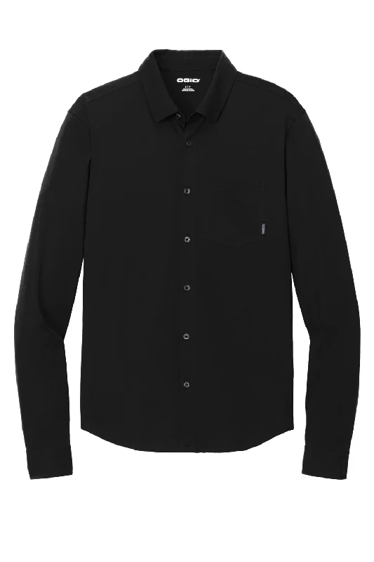 Ogio Mens Extend Long Sleeve Button Down Shirt w/ Pocket - Blacktop