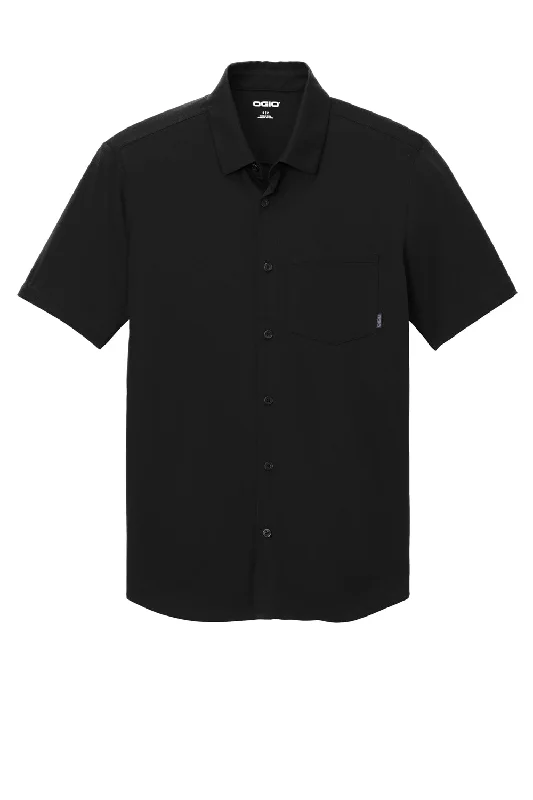 Ogio Mens Extend Short Sleeve Button Down Shirt w/ Pocket - Blacktop