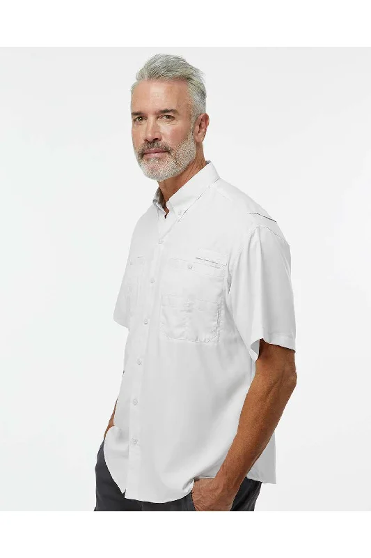 Paragon Mens Hatteras Performance Moisture Wicking Short Sleeve Button Down Shirt w/ Double Pockets - Aluminum Grey - NEW