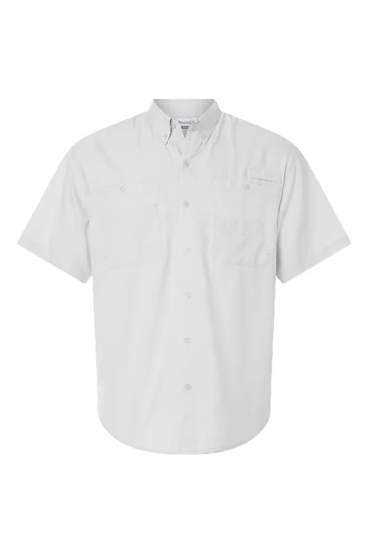 Paragon Mens Hatteras Performance Moisture Wicking Short Sleeve Button Down Shirt w/ Double Pockets - Aluminum Grey - NEW