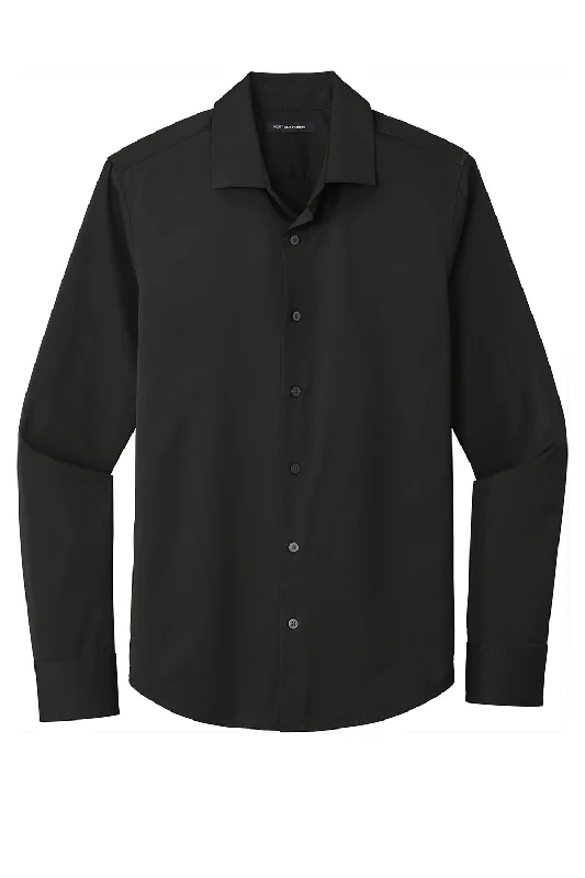 Port Authority Mens City Moisture Wicking Long Sleeve Button Down Shirt - Black