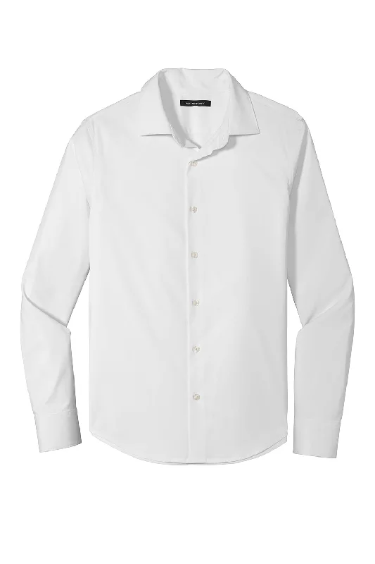 Port Authority Mens City Moisture Wicking Long Sleeve Button Down Shirt - White