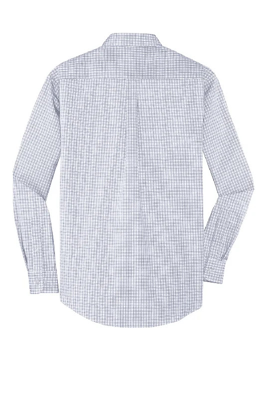 Port Authority Mens Easy Care Wrinkle Resistant Long Sleeve Button Down Shirt w/ Pocket - White