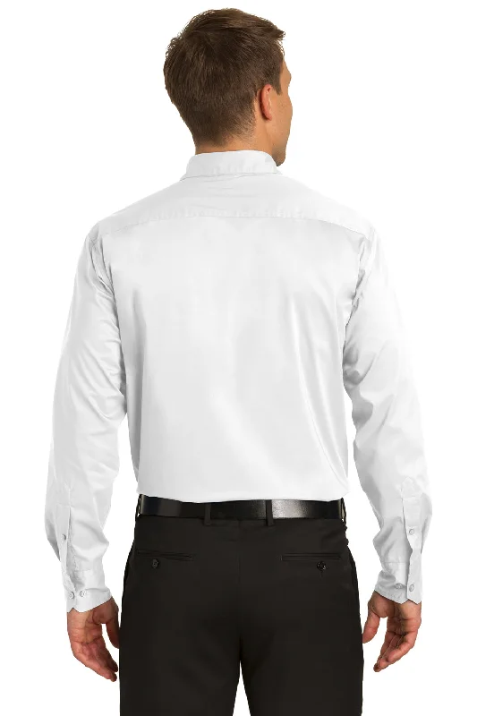 Port Authority Mens Long Sleeve Button Down Shirt - White - Closeout