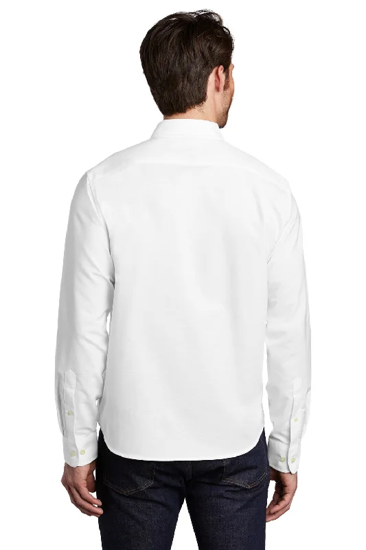 Port Authority Mens SuperPro Wrinkle Resistant Long Sleeve Button Down Shirt w/ Pocket - White