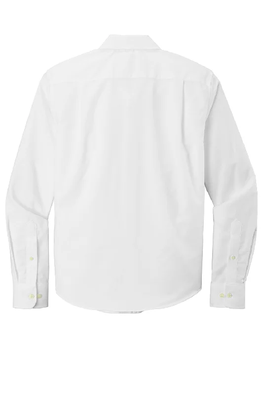 Port Authority Mens SuperPro Wrinkle Resistant Long Sleeve Button Down Shirt w/ Pocket - White