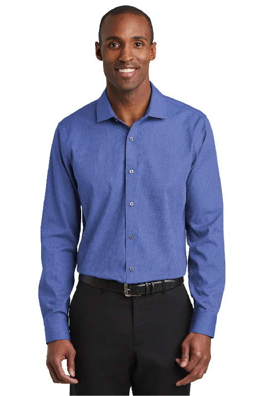 Red House Mens Nailhead Wrinkle Resistant Long Sleeve Button Down Shirt - Mediterranean Blue - Closeout