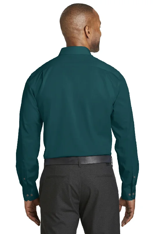 Red House Mens Wrinkle Resistant Long Sleeve Button Down Shirt w/ Pocket - Bluegrass Green - Closeout