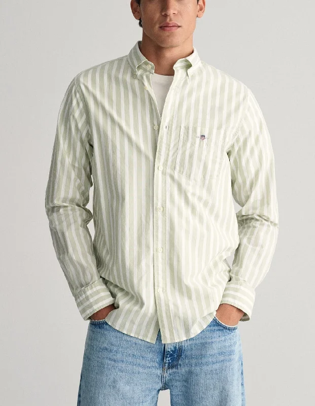 GANT - Wide Striped Poplin Shirt - Milky Matcha