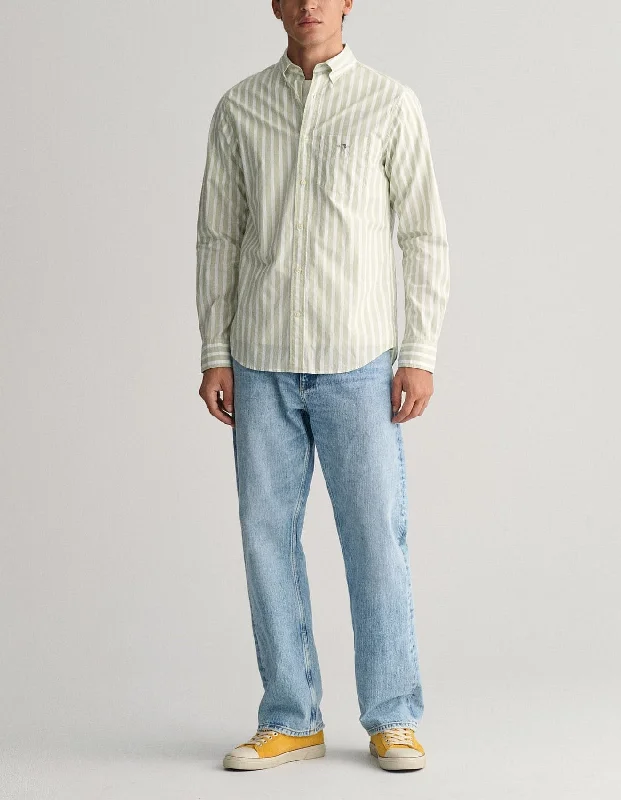 GANT - Wide Striped Poplin Shirt - Milky Matcha