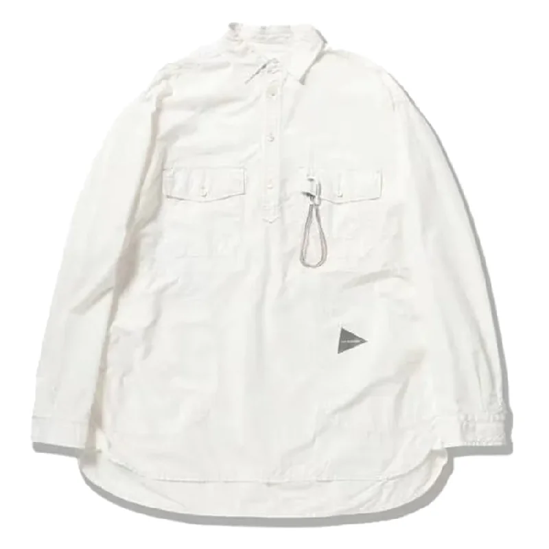 And Wander Cordura Typewriter L/S Over Shirt White