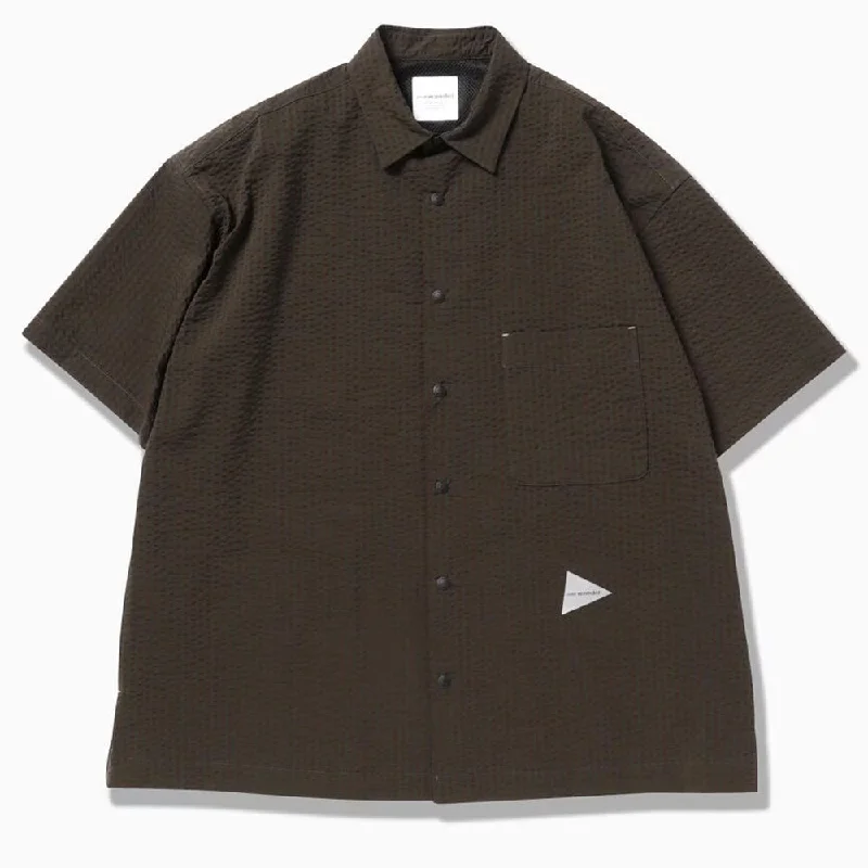 And Wander Dry Soft Seersucker S/S Shirt Khaki