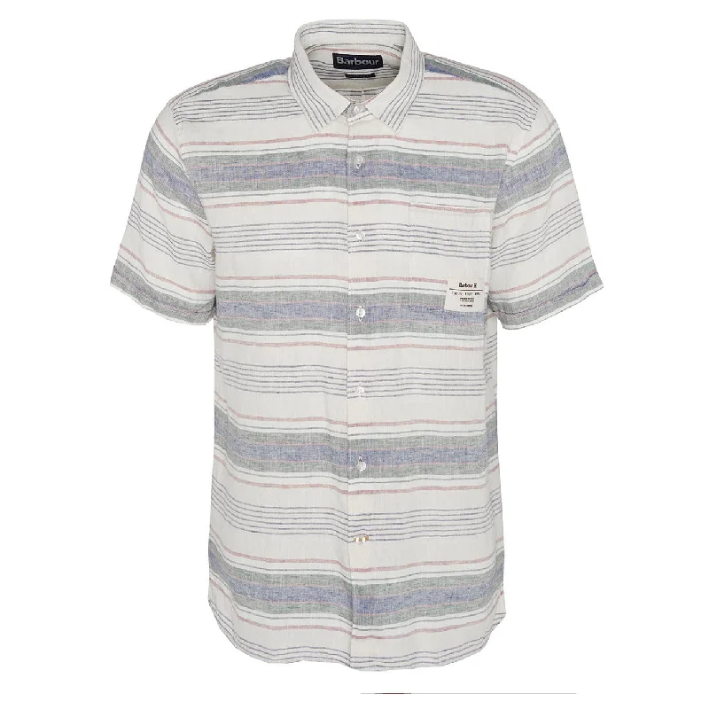 Barbour Crimwell Short Sleeved Striped Shirt Whisper White