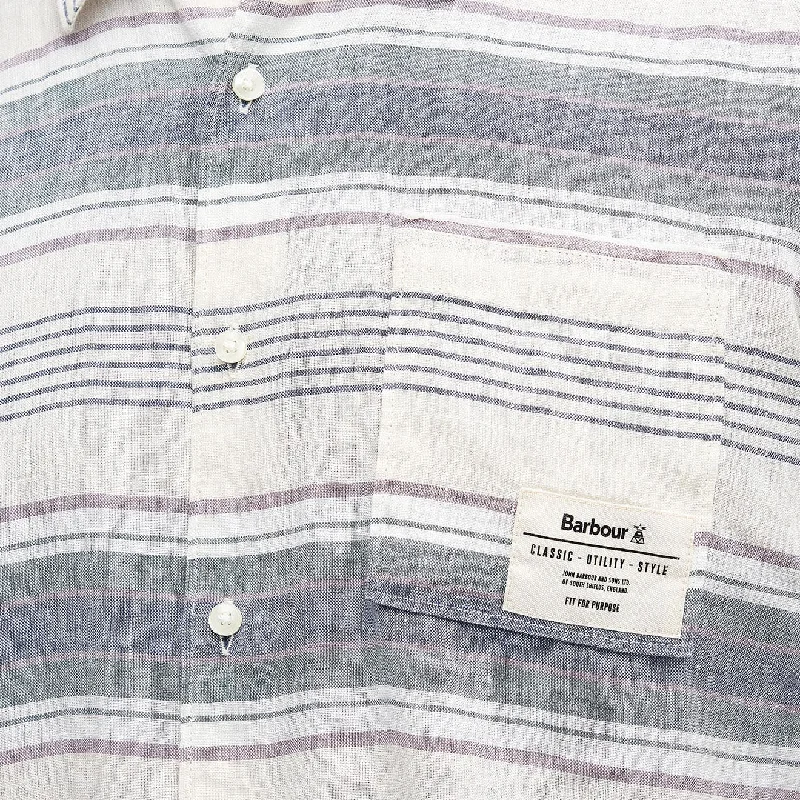 Barbour Crimwell Short Sleeved Striped Shirt Whisper White