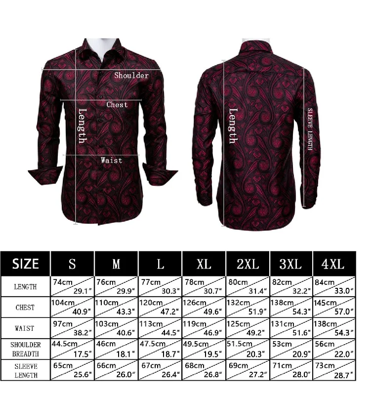 Black Solid Men's Long Sleeve Dress Shirt-CY-1308