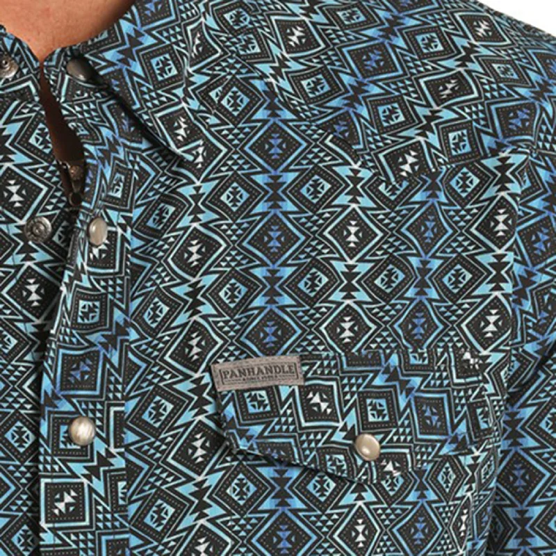 Panhandle Slim Men's Blue & Black Aztec Tek Shirt