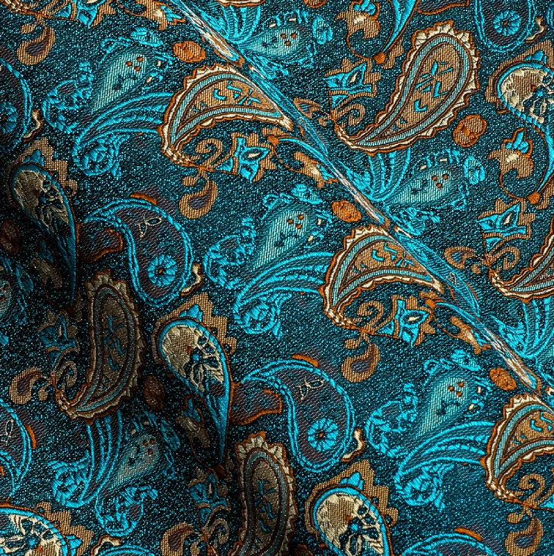 Green Orange  Peacock Paisley Men's Shirt- CY-0434