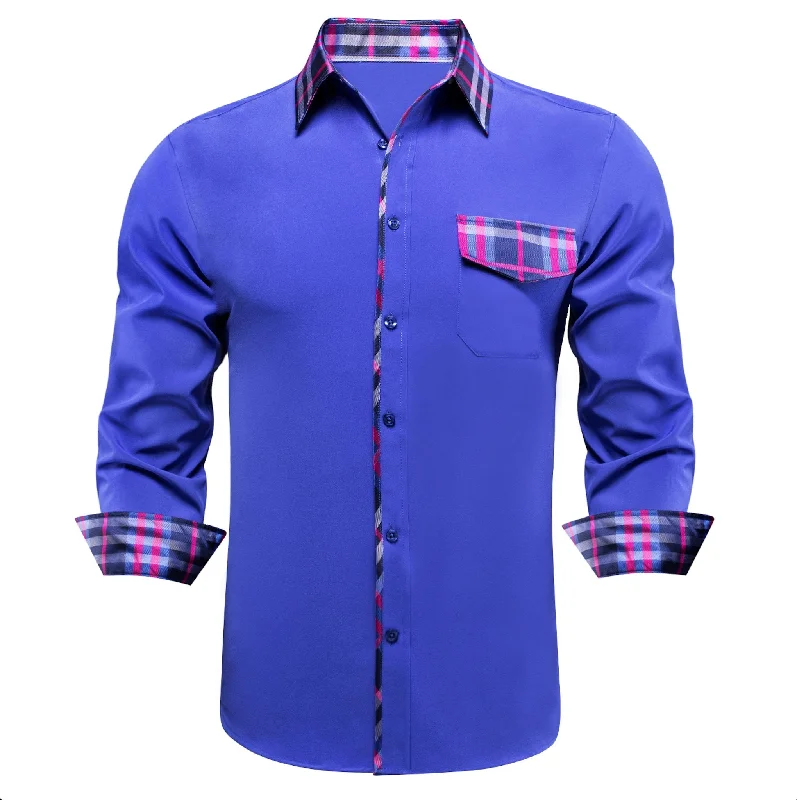 Blue Red Stitching Shirt- CY-1212