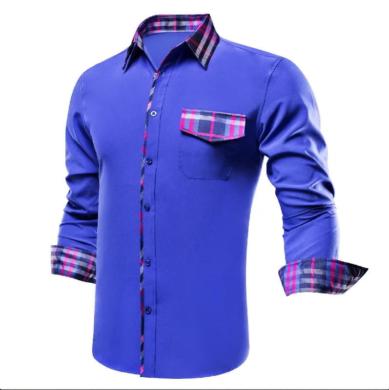 Blue Red Stitching Shirt- CY-1212