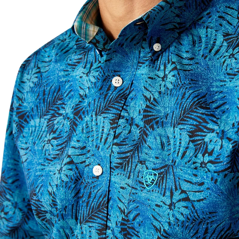 Ariat Men's Blue Kylo Hawaiian Print Short Sleeve