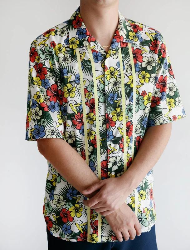 S/S Bloom Buttondown White Multi